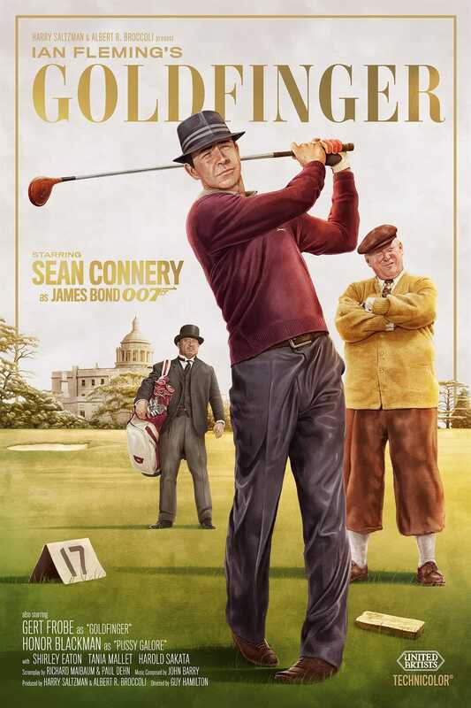 James Bond Goldfinger by Adam Stothard, 24" x 36" Screen Print