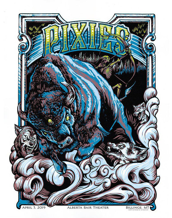 Pixies Billings 2019 by AJ Masthay, 18" x 24" Screen Print