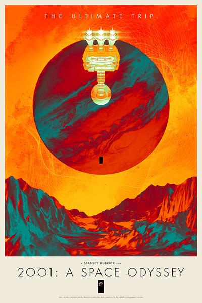 2001: A Space Odyssey (Foil) by Matt Griffin, 24" x 36" Lithograph with spot UV inks
