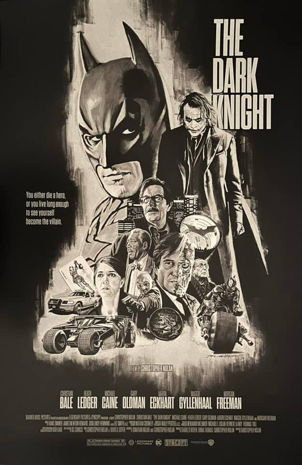 Batman The Dark Knight Variant by Paul Mann, 24" x 36" Screen Print