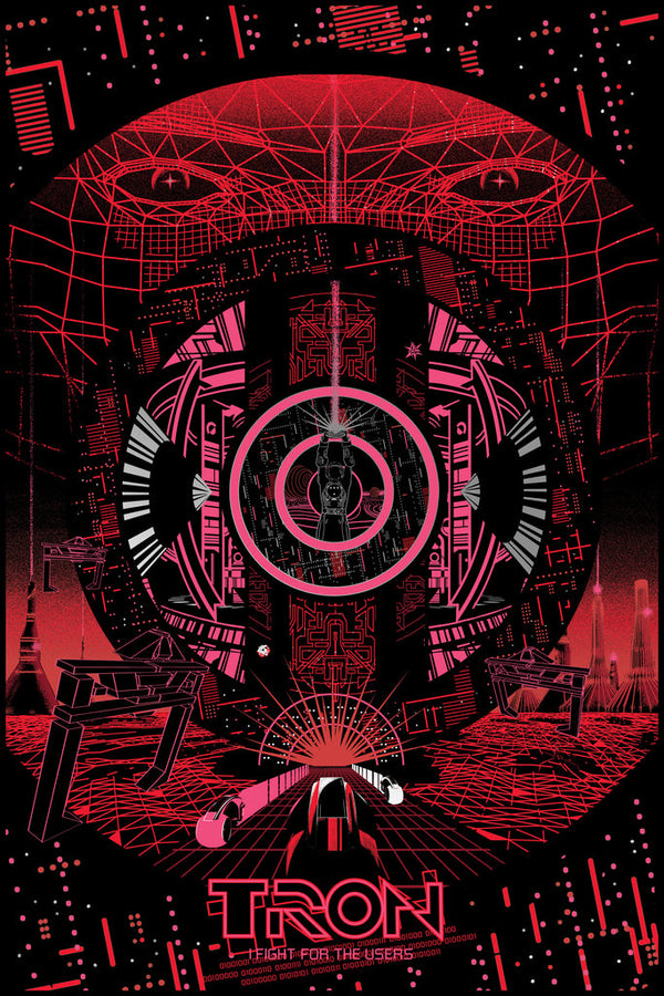 Tron Red FOIL AP by Raid71, 24" x 36" Screen Print