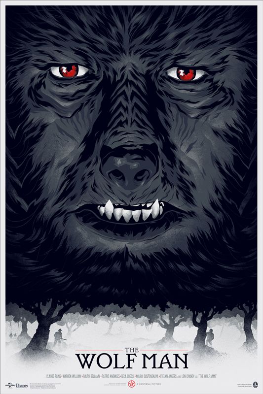 The Wolf Man by Phantom City Creative, 24" x 36" Screen Print