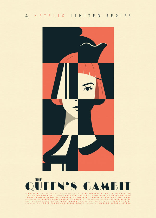 Queen's Gambit by Kit Russell, 19.7" x 27.5" Screen Print