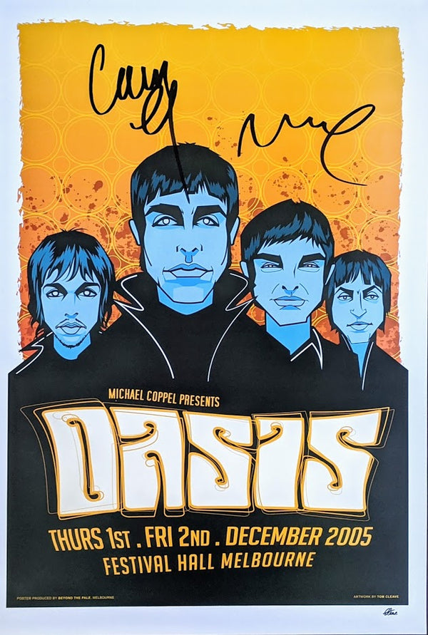 Oasis Melbourne 2005 Signed by Liam and Noel Gallagher by Tom Cleave