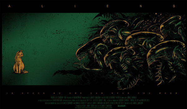 Aliens by Godmachine, 24" x 14" Screen Print