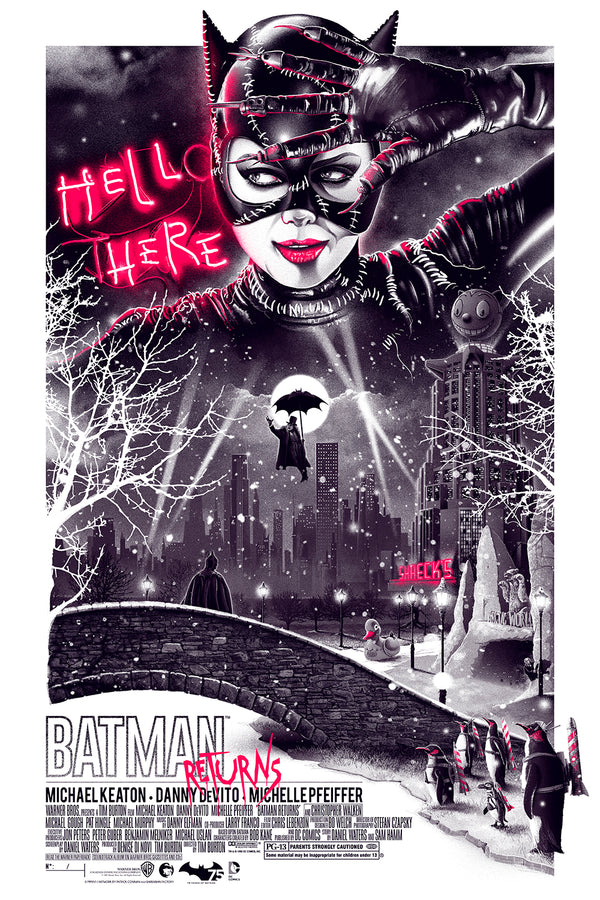 Batman Returns by Patrick Connan, 24" x 18" Screen Print