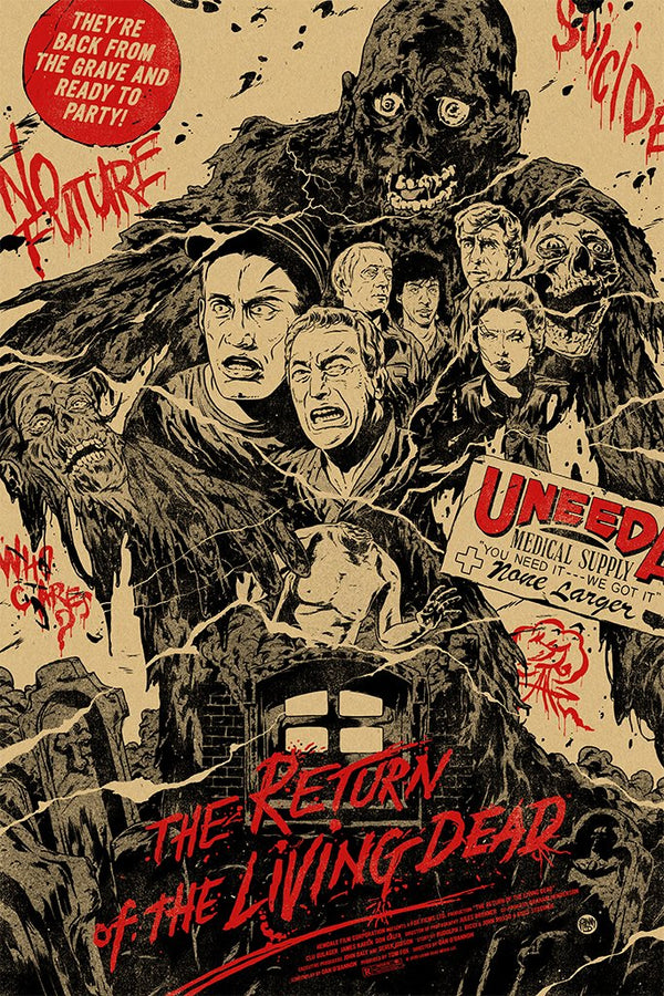 The Return of the Living Dead by Johnny Dombrowski, 24" x 36" Screen Print
