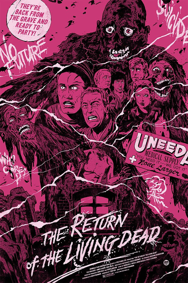 The Return of the Living Dead (Variant) by Johnny Dombrowski, 24" x 36" Screen Print