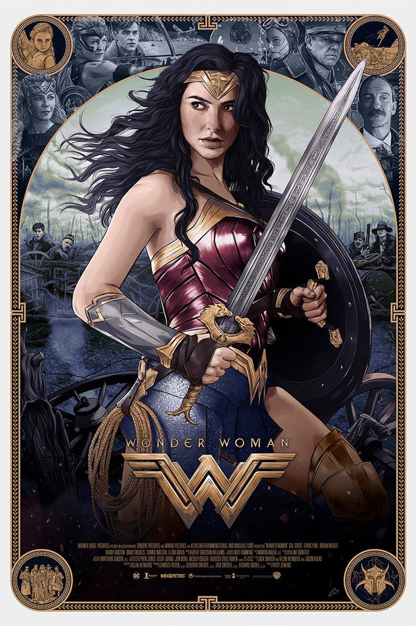 Wonder Woman 2017 (Variant) by Alexandra Espana, 24" x 36" Screen Print