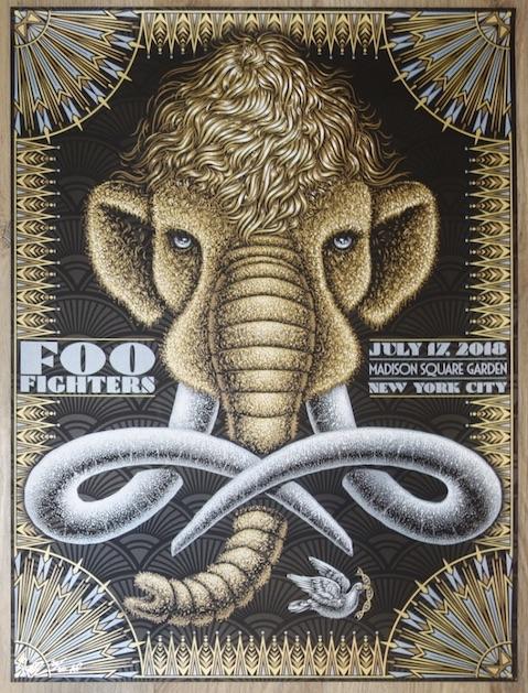 Foo Fighters New York City 2018 by Todd Slater, 18" x 24" Screen Print