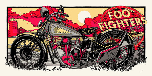 Foo Fighters Kansas City 2015 by Tyler Stout, 24" x 12" Screen Print