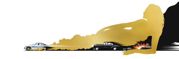 James Bond: Goldfinger (DB5 Chase) by Lyndon Willoughby, 36" x 12" Screen Print