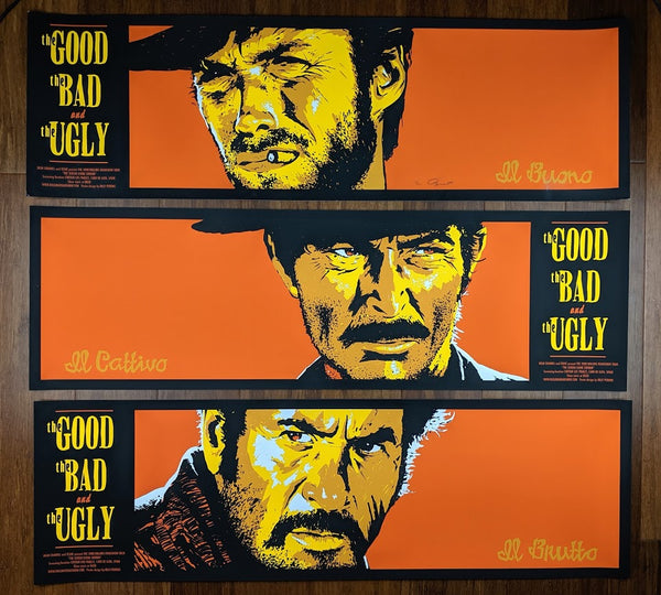The Good, the Bad and the Ugly by Billy Perkins, 36" x 12" Screen Print