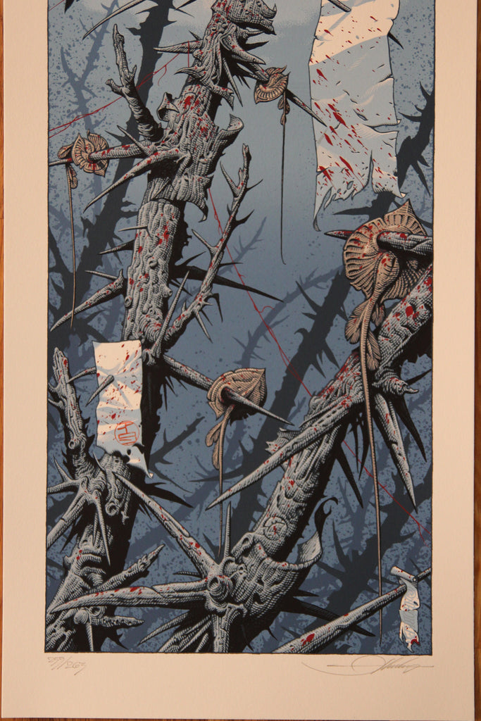 Night Comes Black by Aaron Horkey, 11" x 39" Screen Print