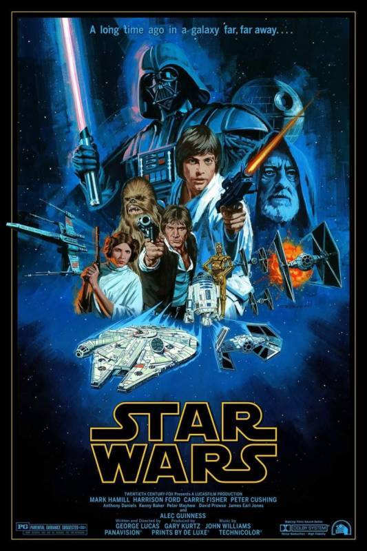 Star Wars: A New Hope by Paul Mann, 24" x 36" Screen Print