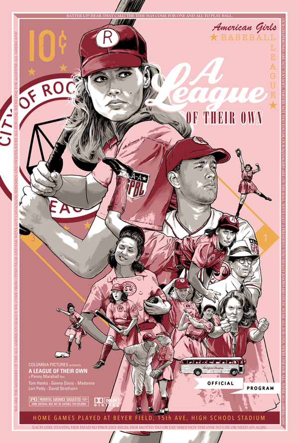 A League of Their Own by Joshua Budich, 24" x 36" Screen Print