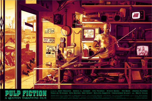Pulp Fiction by Kevin Wilson, 26" x 24" Screen Print