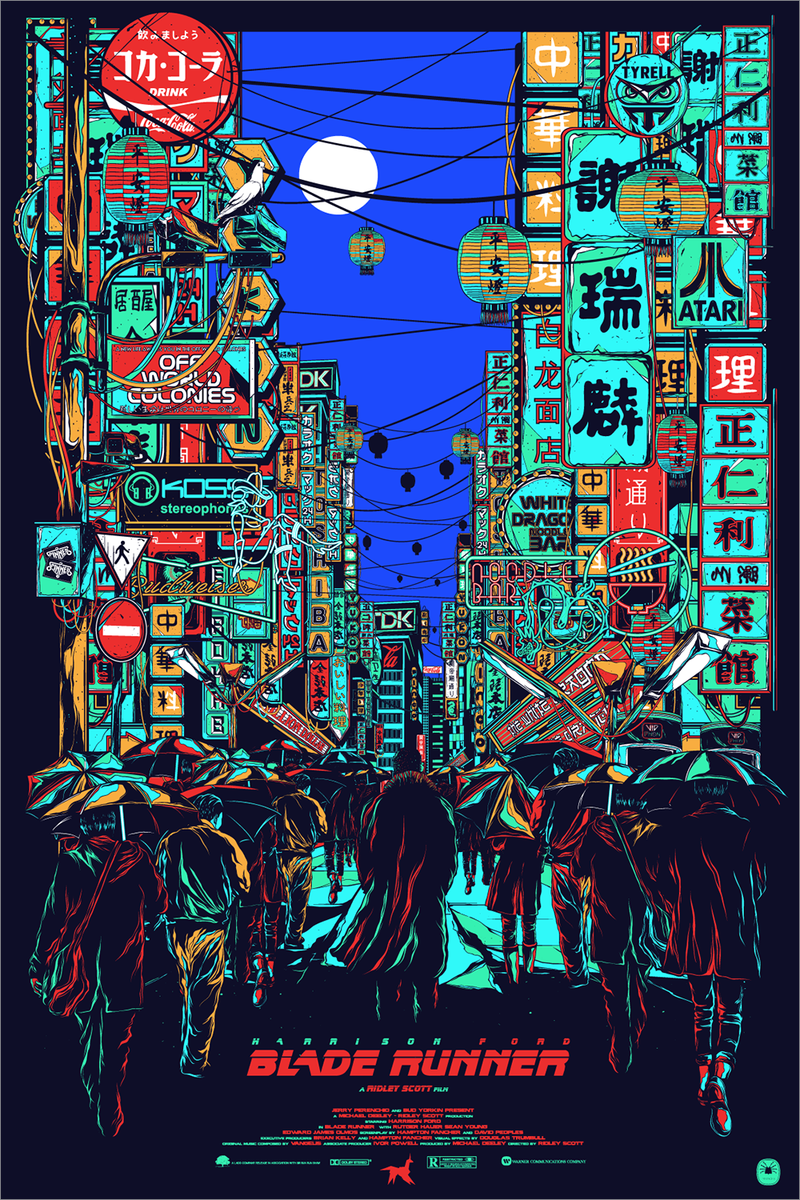 Blade Runner (Blacklight Variant) by Mainger, 16" x 24" Screen Print