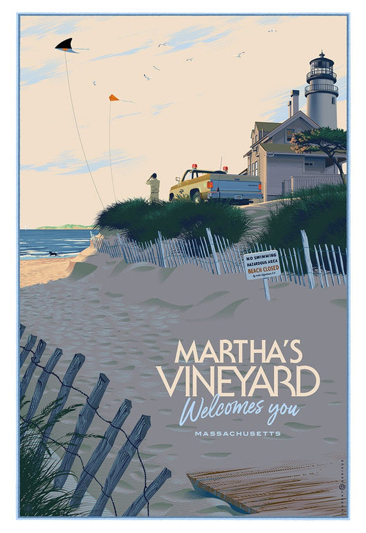 Martha's Vineyard (Jaws - Sunrise) by Laurent Durieux, 24" x 36" Screen Print