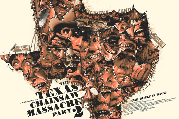 The Texas Chainsaw Massacre 2 by Matt Ryan Tobin, 36" x 24" Screen Print