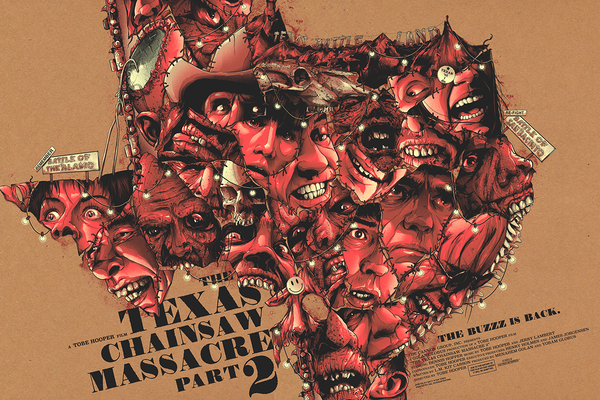 The Texas Chainsaw Massacre 2 (Variant) by Matt Ryan Tobin, 36" x 24" Screen Print
