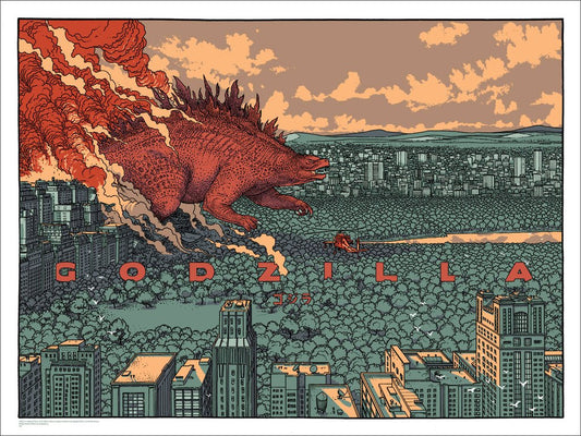 Godzilla by Jared Muralt, 24" x 18" Screen Print