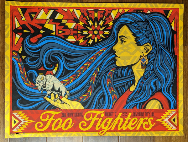 Foo Fighters Oklahoma City 2021 by Todd Slater, 18" x 24" Screen Print