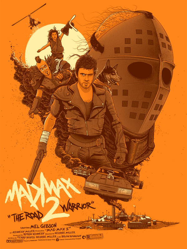 Mad Max 2: The Road Warrior (Orange Variant) by Patrick Connan, 18" x 24" Screen Print
