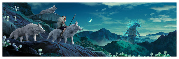 Princess Mononoke Version A by Pablo Olivera, 36" x 12" Fine Art Giclee