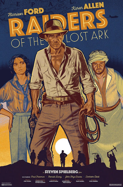 Indiana Jones and the Raiders of the Lost Ark by Jack Durieux, 24" x 36" Screen Print