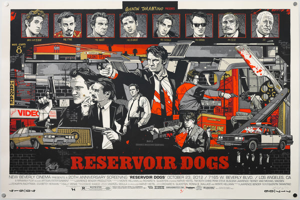 Reservoir Dogs by Tyler Stout, 36" x 24" Screen Print