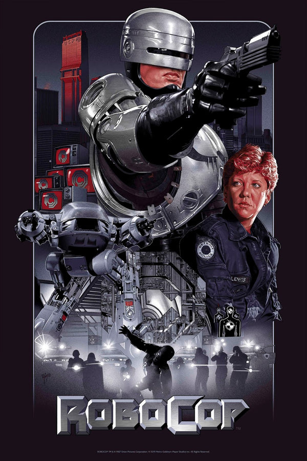 RoboCop (Foil Variant) by Juan Carlos Ruiz Burgos, 24" x 36" Screen Print