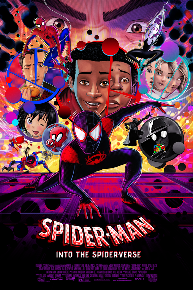 Spider Man Into the Spider verse by Sam Gilbey Movie Poster