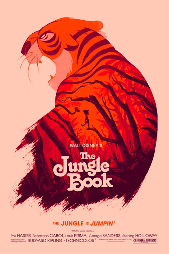 The Jungle Book by Olly Moss, 24" x 36" Screen Print