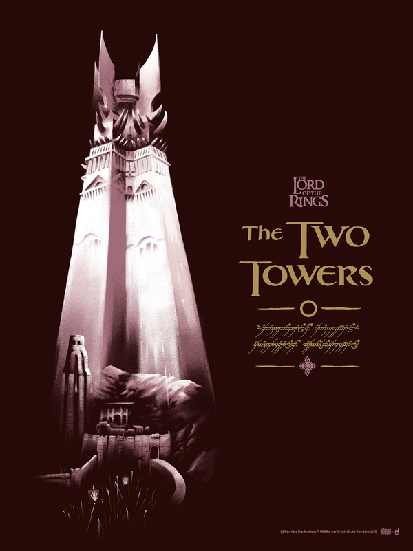 Lord of the Rings: The Two Towers by Lyndon Willoughby, 18" x 24" Screen Print