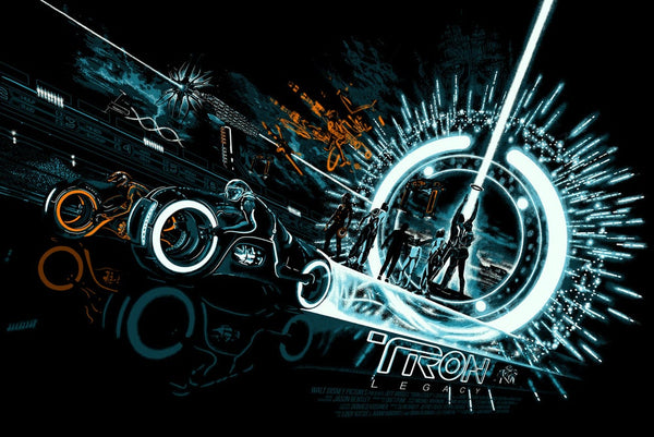 TRON: Legacy (GID variant) by Raid71, 36" x 24" Screen Print