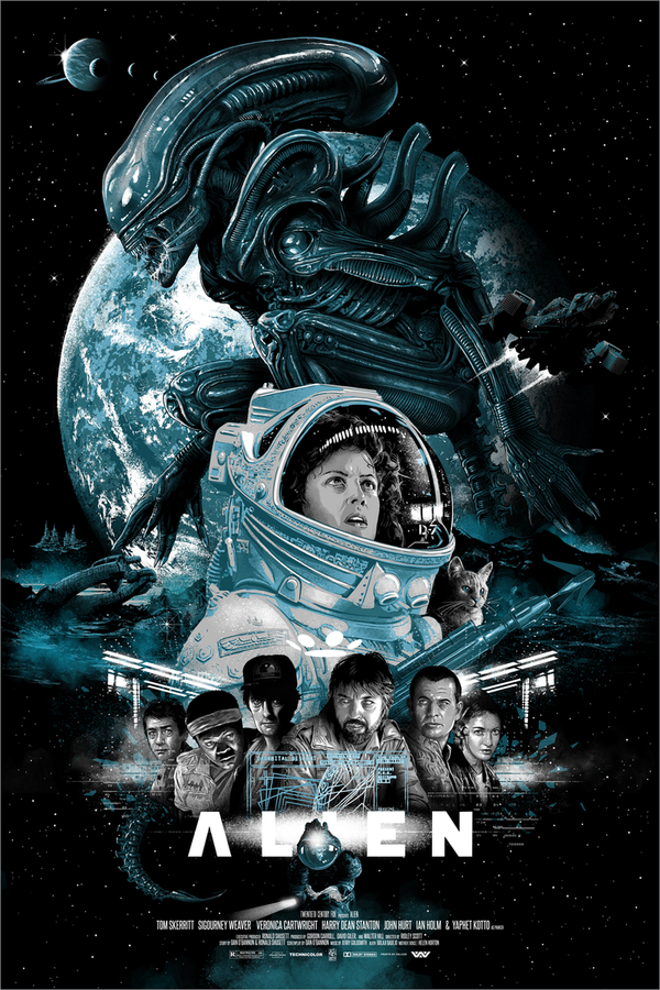 Alien by Vance Kelly, 24" x 36" Screen Print