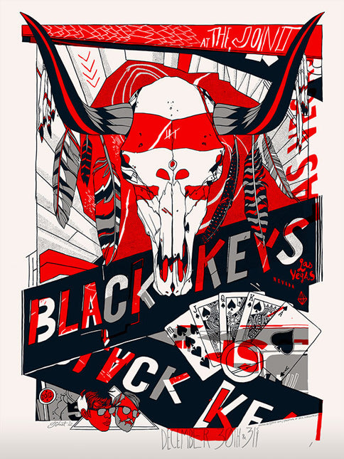 The Black Keys Las Vegas 2012 by Tyler Stout, 18" x 24" Screen Print