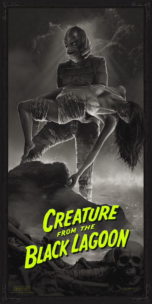 Creature from the Black Lagoon Variant by Juan Ramos, 18" x 36" Screen Print