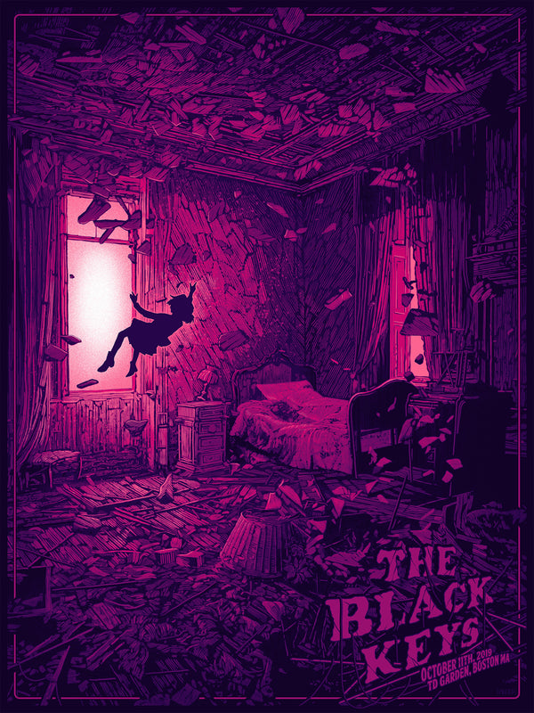 The Black Keys Boston 2019 by Daniel Danger, 18" x 24" Screen Print