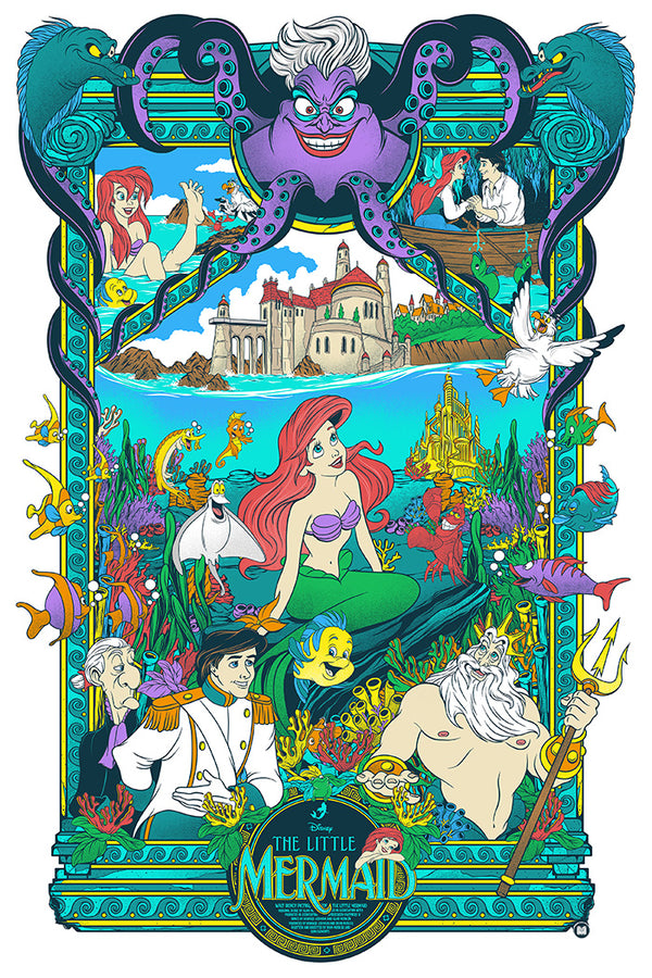 The Little Mermaid by Mainger, 24" x 36" Screen Print