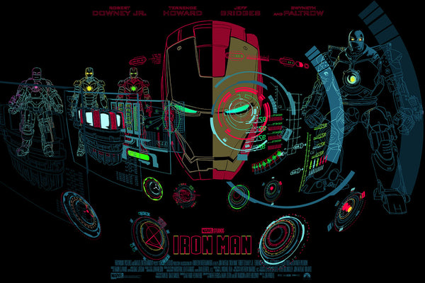 Iron Man (Holofoil Variant) by Raid71, 24" x 36" Screen Print on Foil