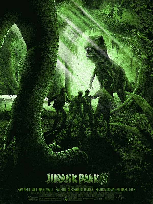Jurassic Park by Patrick Connan, 18" x 24" Screen Print