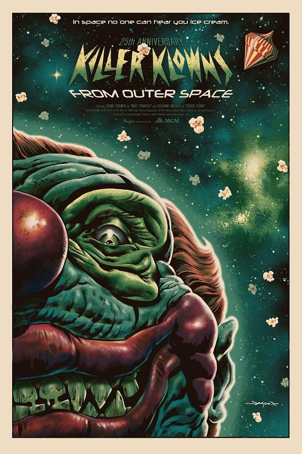 Killer Klowns from Outer Space (variant) by Jason Edmiston, 24" x 36" Screen Print