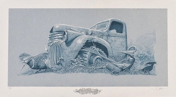 Colossus Aground (Blue Variant) by Aaron Horkey, 25" x 13.75" Screen Print