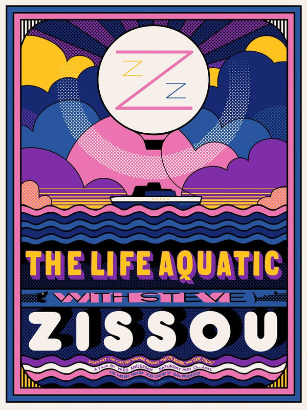 The Life Aquatic with Steve Zissou by Sam Smith, 18" x 24" Screen Print