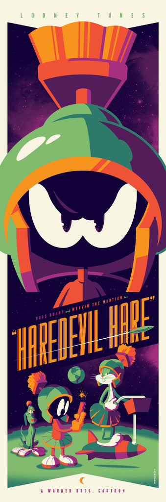 Marvin the Martian (Haredevil Hare) by Tom Whalen, 12" x 36" Screen Print