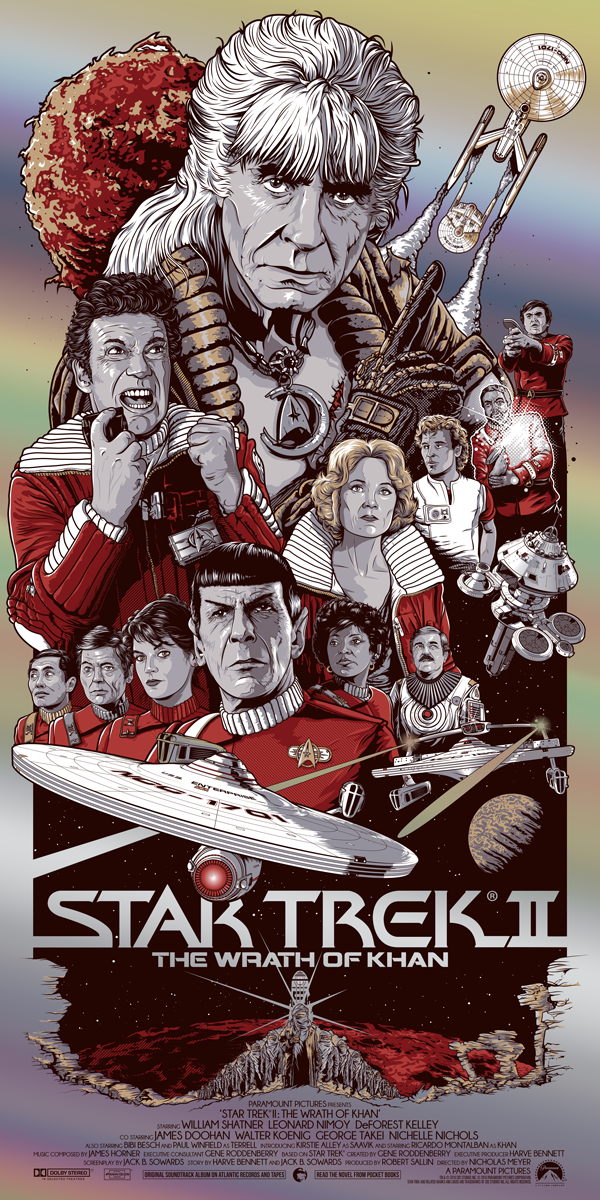 Star Trek II: The Wrath of Khan (Foil Variant) by Patrick Connan, 18" x 36" Screen Print