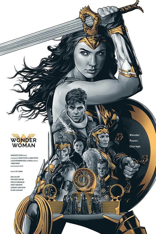 Wonder Woman by Amien Juugo, 24" x 36" Screen Print with metallic inks