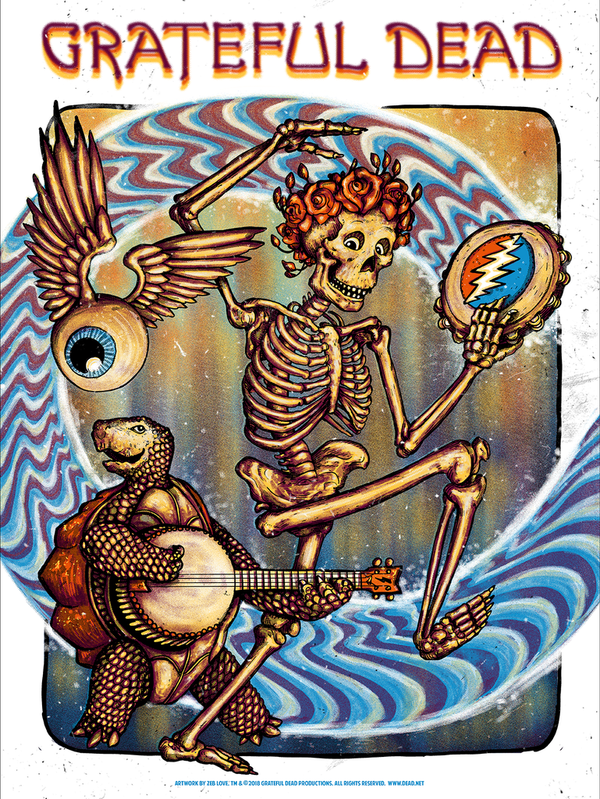Grateful Dead "Here Comes Sunshine" by Zeb Love, 18" x 24" Screen Print